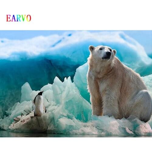 Winter Polar Bear Backdrop Ice Snow Penguin Photography Background Baby Birthday Party Background Decor Photo Booth YouTub wall