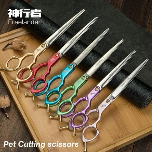 6.0\6.5\"7.0inch Pet Grooming Scissors Straight Barber Special Set Stainless Steel Type Model Number Total Length Blade Material