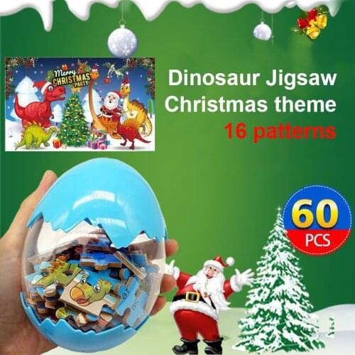 Dinosaur Puzzle Wooden Puzzles 60 Pieces Puzzles New egg shape jigsaw puzzle for Kids 3 Years+Dino Toys Boy