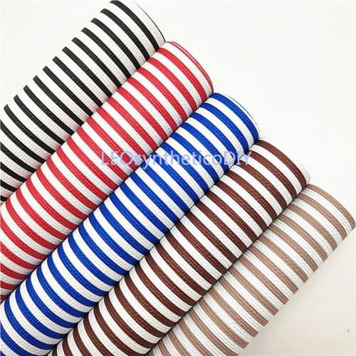 1PC 21X29CM Stripes Faux Leather Fabric, Synthetic Leather Fabric Sheets, PU Leather For Making Bows LEOsyntheticoDIY T311