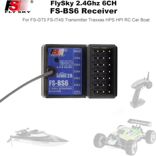 FlySky FS-BS6 Receiver 2.4Ghz 6CH AFHDS2 for FlySky FS-GT5 FS-IT4S Transmitter