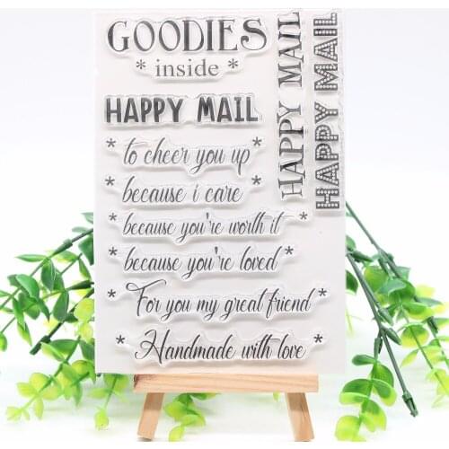 Happy Mail Transparent Clear Silicone Stamps for DIY Scrapbooking/Card Making/Kids Crafts Fun Decoration Supplies 824