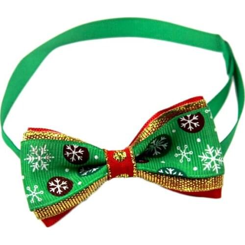 30PCS / LOT Christmas Pet Bow Tie Dog Bow Tie Collar Pet Accessories Dog Cat Necklace Adjustable Strap