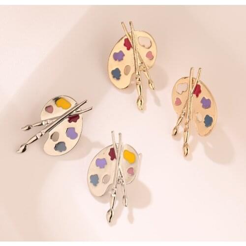 Lost Lady Stylish New Color Palette Earrings Cute Colorful Enamel Stud Earrings Wholesale Jewelry Dropshipping Girl Party Gifts