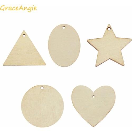 50pcs 60pcs Mixed Unfinished Wooden Earrings Pendants Blank Jewelry Making DIY Crafts Earrings Pendants Blank Star Hearts Round