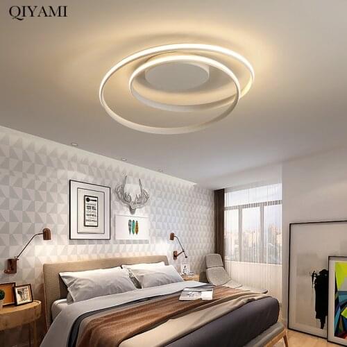 Modern Ceiling Lights LED Lamp For Living Room Bedroom Study White Black Color Surface Mounted Lighting Decoration AC85-265V