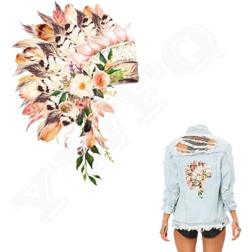 Colife Stickers For Clothes Skull Flower Patch A-level Washable Iron On Patches 19*27cm Heat Press Appliqued