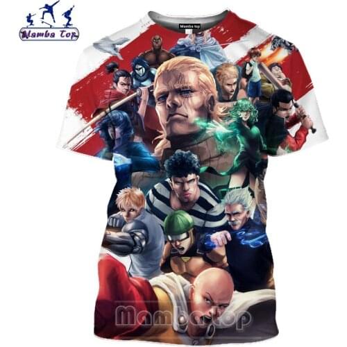 Mamba top Mens T-shirts 3D Fun Anime One Punch Man T Shirt Short Sleeve Women Cartoon Tshirt Genos Hip Hop Fitness Men Pullover
