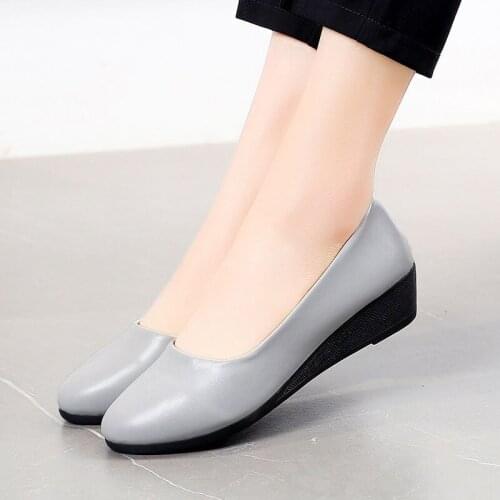 LIHUAMAO fashion wedges women shoes slip on pointed toe high heel pumps party work office lady wedding shoes comfortable soft