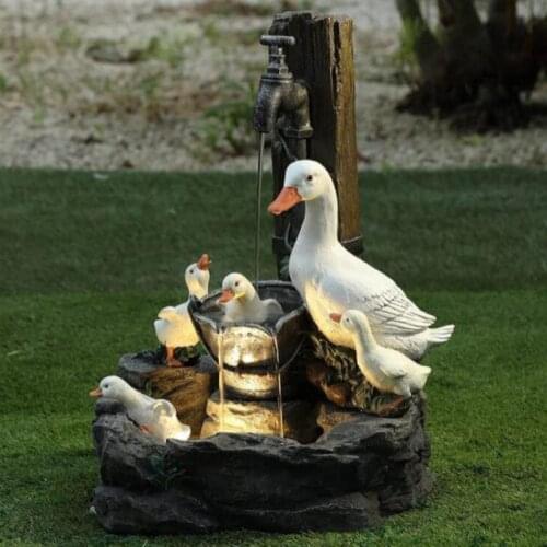 Duck Ornaments Resin Artificial Duck Garden Sculpture Animal Statue Family Decoration Simulation Pond Decor Landscape Crafts