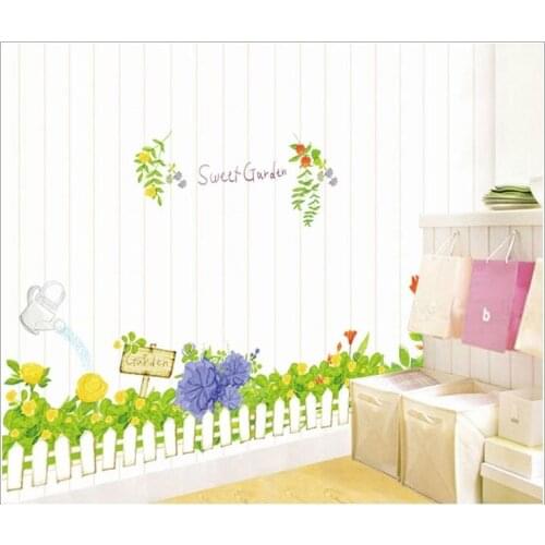 Close grass put children room background crural line stickers three generations can remove the wall stickers