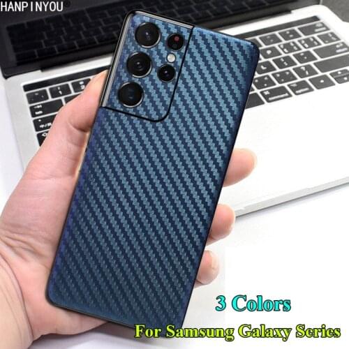 For Samsung Galaxy S10 Plus S10e Note 9 3D Gradient Carbon Fiber Back Cover Rear Decal Skin Phone Protective Sticker Film Guard
