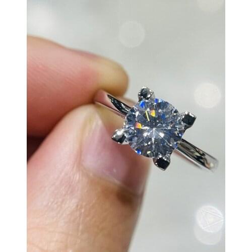 New design double letter W diamond 1.5 carat diamond female ring engagement anniversary wedding silver jewelry