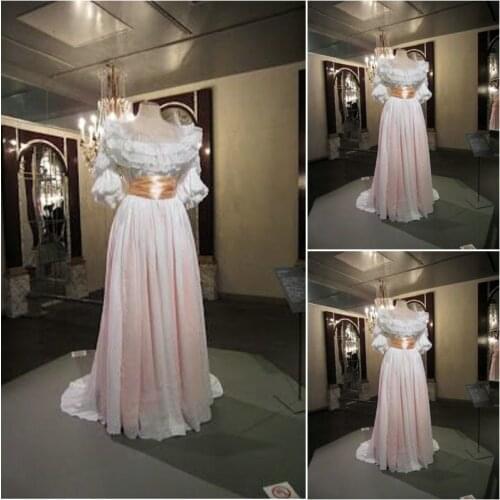 SC-1002 Victorian Gothic/Vintage Dress Halloween Theater off shoulder dress Custom made