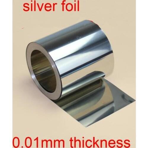 0.01mm thickness 99.9999% pure silver foil silver leaf beaten silver paper scientific research silber strip test silver sheet