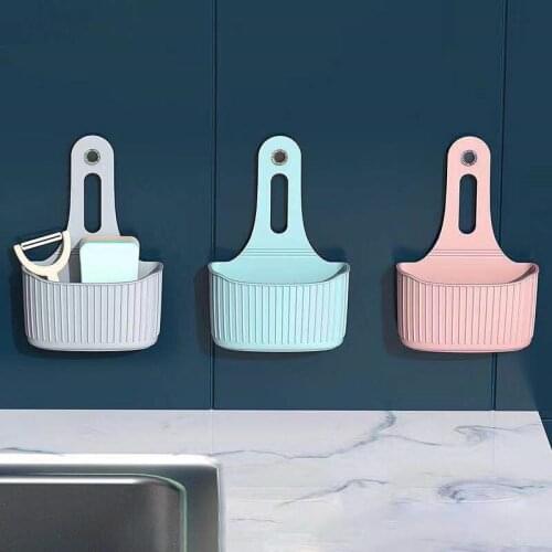 1Pcs Kitchen Sink Rack Storage Bag Faucet Hanging Bag Kitchen Cleaning Pot Brush Bathroom Suction Cup Type Drain Basket