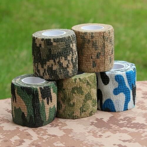 1PC Tactical Camo Tape 5cm*4.5M Self-Adhesive Camouflage Tape Outdoor Hunting Shooting Stealth Tape Rifle Gun Stretch Wrap Cover