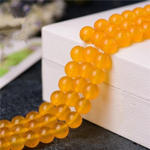 RONGQING 1Pack Orange Chalcedony Stone Beads for Jewelry Making DIY Bracelet Necklace Accessories Gifts