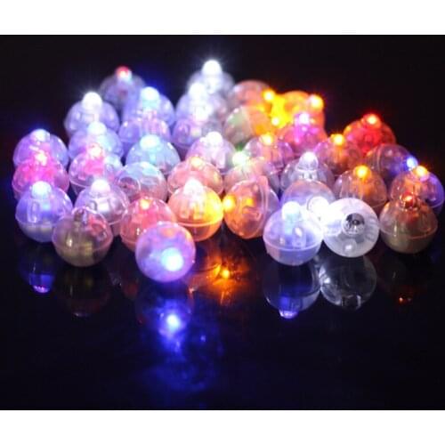 100Pcs Round Led Balloon Lights Mini RGB Flash Flashing Ball Lantern Lamps for Wedding Party Home Halloween Decoration