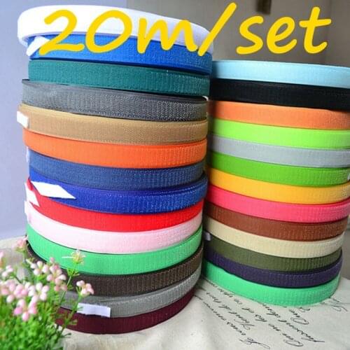 20mm 2-20m/lot colorful Adhesive Hook and Loop Fastener Tape sew on Snap Fastener Sewing Accessories for home garment bag sh