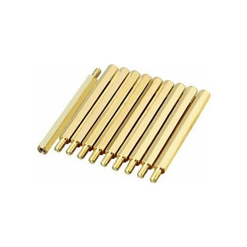 20pcs M3 45+6mm Female Male Thread Brass Hex Standoff Spacer Screws PCB Pillar