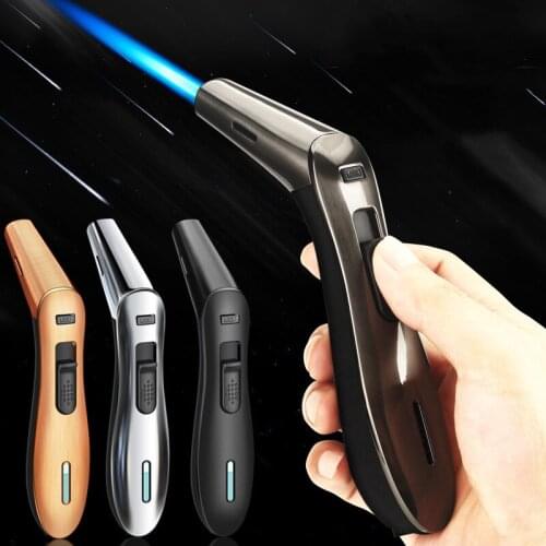 2021 New－1300C Spray Gun Blue Flame Visible Gas Windproof Lighter Turbo Gas Lighters Cigar Kitchen Outdoor BBQ Gadgets For Men