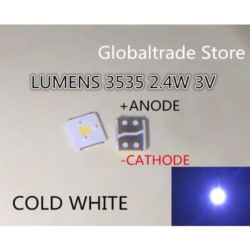 300PCS Original LUMENS LED 3535 Light Beads Cool white High Power 2.4W 3V For LED LCD TV Backlight Application