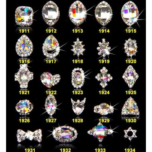 50PCS Clear White Rhinestones Charms Art 3D Nail Decoration crystal Alloy Nail Art Diamond Nail Decoration Teardrop, free ship