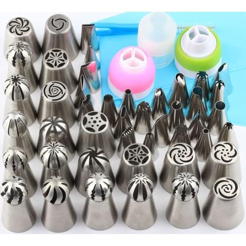 50Pcs Russian Tulip Icing Piping Nozzles Stainless Steel Rose Flower Cream Pastry Tips Nozzles Bag Cupcake Cake Decorating Tools