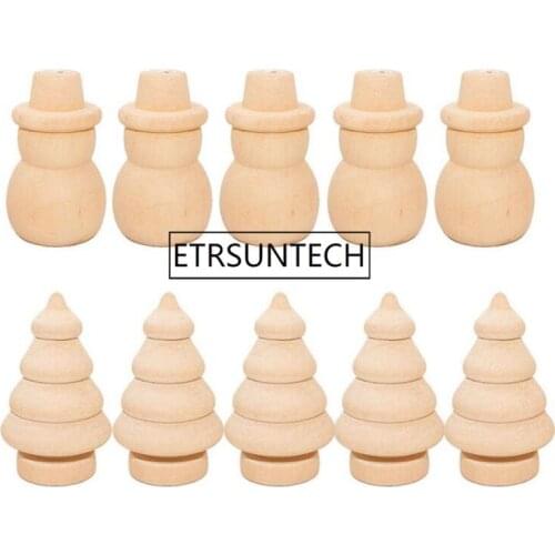 500pcs Unfinished DIY Wood Peg Doll Christmas Tree Snowman Wedding Party Decoration Craft Cake Toppers