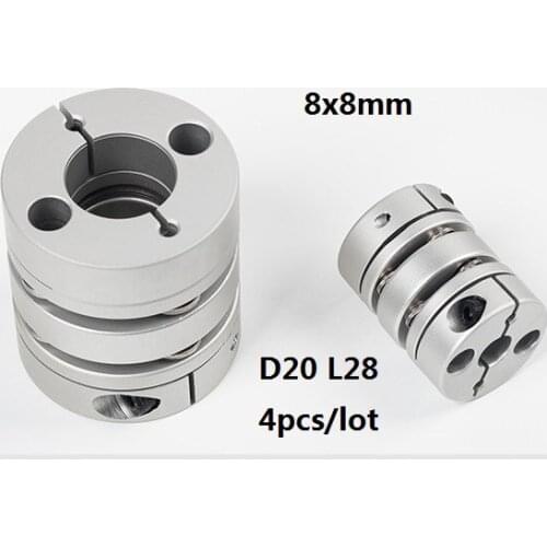 8x8mm Double diaphragm Disc coupling coupler screw rod servo motor encoder shaft coupling D20 L28