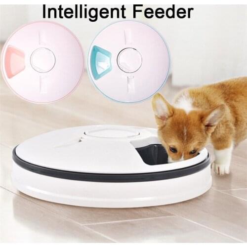 Automatic Electric Dry Wet Food Dish Feed Dog Cat Food Dispenser Pet Feeder Cat Feeder 24h Timer 6 GridsDogs Cats Pet Supplies
