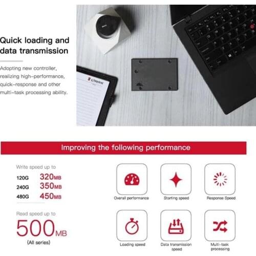 For Kingston 120GB A400 SATA 3 2.5" Internal SSD SA400 for Increase Performance , Black