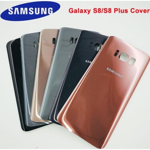SAMSUNG Back Battery Cover For Samsung Galaxy S8 G950 SM-G950F G950FD S8 Plus S8+ G955 SM-G955F G955FD Back Rear Glass Case