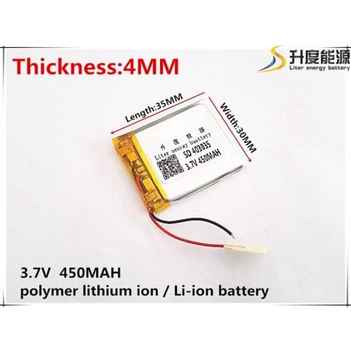 3.7V 450mAh 403035 Lithium Polymer Li-Po li ion Rechargeable Battery cells For Mp3 MP4 MP5 GPS mobile tablet battery
