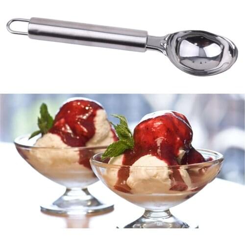 Ice Cream Spoon Round Handle Thickened Creative Kitchen Gadgets Stainless Steel Ball Scoop Ice Cream Dessert Spoon Home