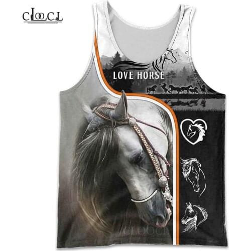 CLOOCL Newest Love Beautiful Horse Tank Tops 3D Print Summer Hip Hop Streetwear Vest Sleeveless Men Women Fitness Clothing