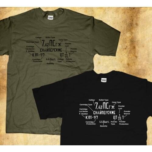 New Soviet Russian Mosin Nagant Rifle Ammo Can 7.62 X 54R Code Info T-Shirt 2019 Men Hip Hop Fashion Casual Tee Shirt Men Design