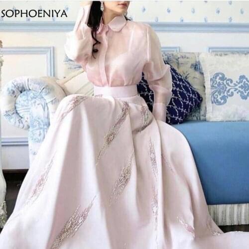 New Arrival Long sleeve evening dresses 2021 High Neck muslim evening dress Party Formal dress Dubai Kaftan abiye gece elbisesi