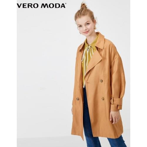 Vero Moda Womens Office Retro Lapel Double Breasted Trench Coat | 319321538