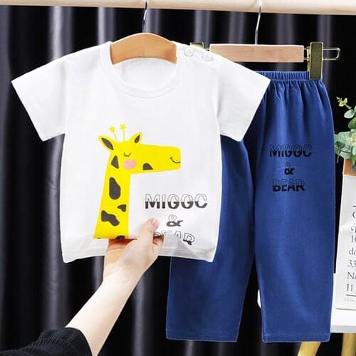 Children clothing Sleepwear Pajama pants Kids girls boy children pajamas baby clothing set kids Summer Air conditioning clothing