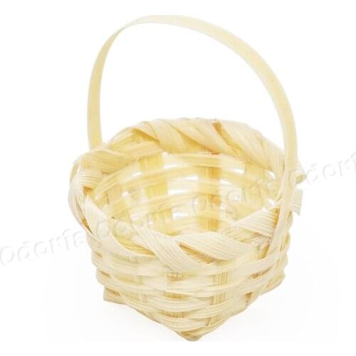 Odoria 1:12 Miniature Food Serving Bamboo Storage Basket Kitchen Set Dollhouse Accessories Doll House Decoration