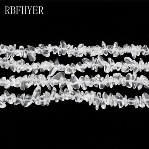 Wholesale White glass Irregular Gravel beads transparent Loose spacers beads For Handmade bracelet DIY Charm Jewelry making