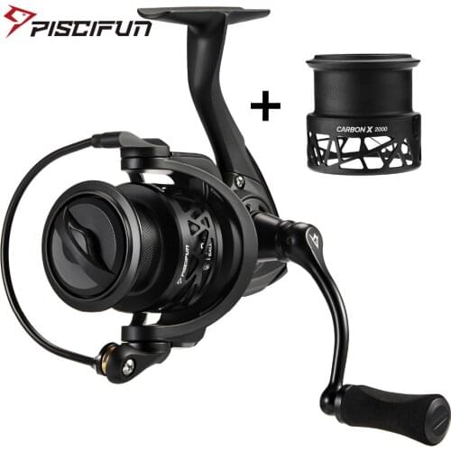 Piscifun Carbon X Spinning Reel With Spare 1000 2000 3000 Shallow 4000 Standard Spool 5.2:1 6.2:1 Gear Ratio 11 BB Fishing Reel