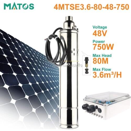 High pressure 48v 1hp dc brushless stainless steel deep well solar powered screw submersible borehole drinking water pumps