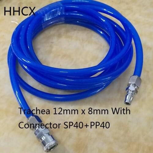 5/10/15/20meters Blue PU 12x8mm Polyurethane Air Compressor Hose Tube Air Tool Trachea 12mm x 8mm With Connector SP40+PP40