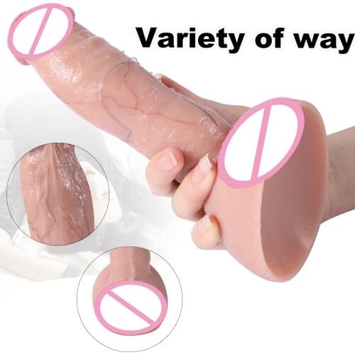 Realistic Veins Soft Big Cobra Dildo Suction Cup Dick Anal Plug Sex Toys for Men Women Gay Vagina Masturbation Double Big Penis