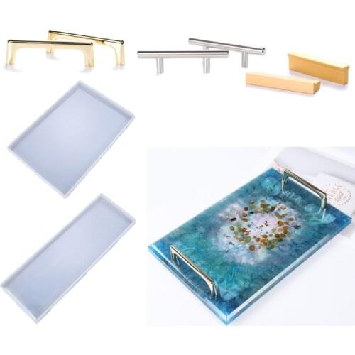 Silicone Resin Tray Mold Epoxy Resin Casting Mold for DIY Vanity Tray Jewelry Tray Serving Board and Serving Tray Mold