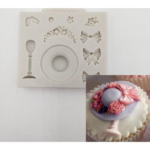 Minsunbak Hat Silicone Mold DIY Bow Cake Fondant Decoration Chocolate Sugar Craft Tool Kitchen Accessories