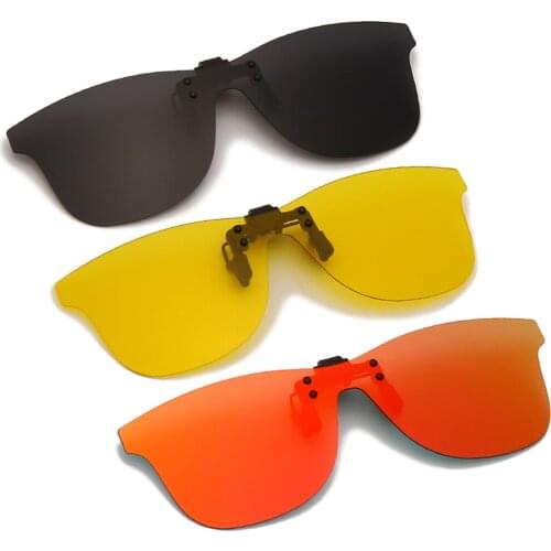 Integrated Oversized Square Flip up Clip on Sunglasses Men Fishing Mirror Big Polarized Clips Women Driving Eyewear Accessory